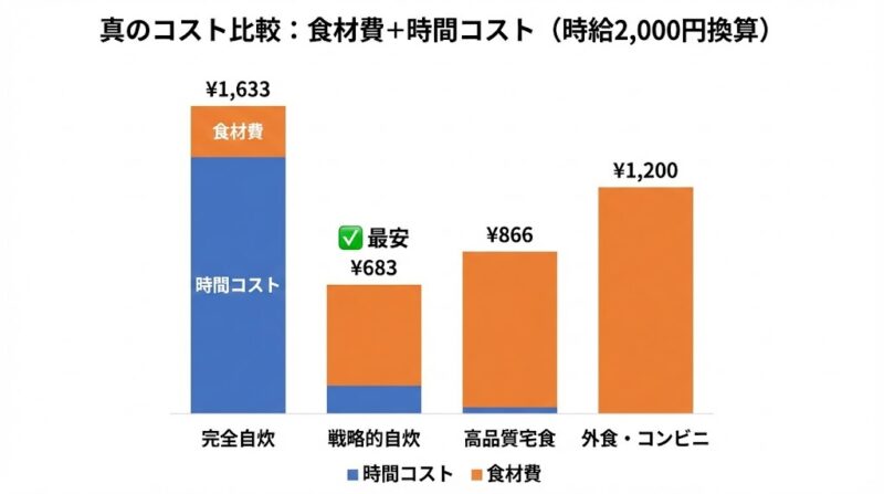 自炊・中食・外食の真のコストシミュレーション