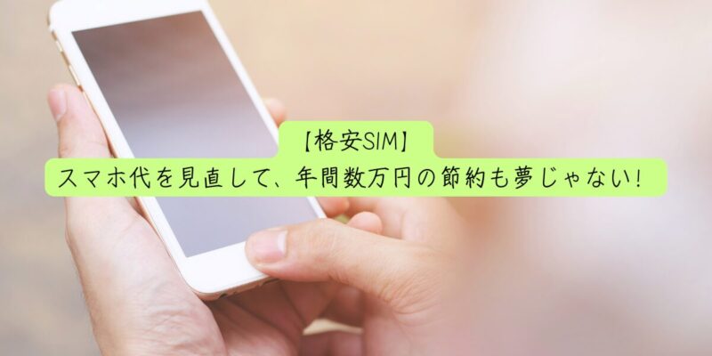 【格安SIM】スマホ代を見直して、年間数万円の節約も夢じゃない！