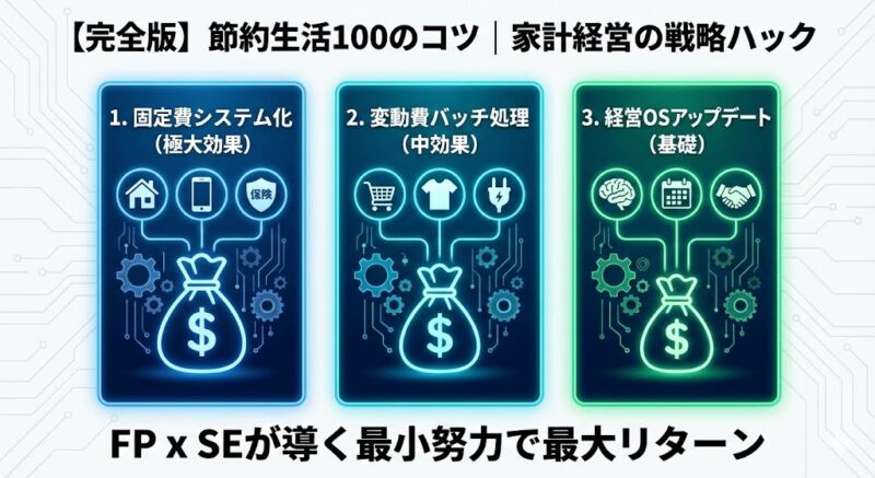 【完全版】家計を『経営』する100の戦略｜FPとSEが導き出した、最小努力で最大のリターンを得る節約ロジック