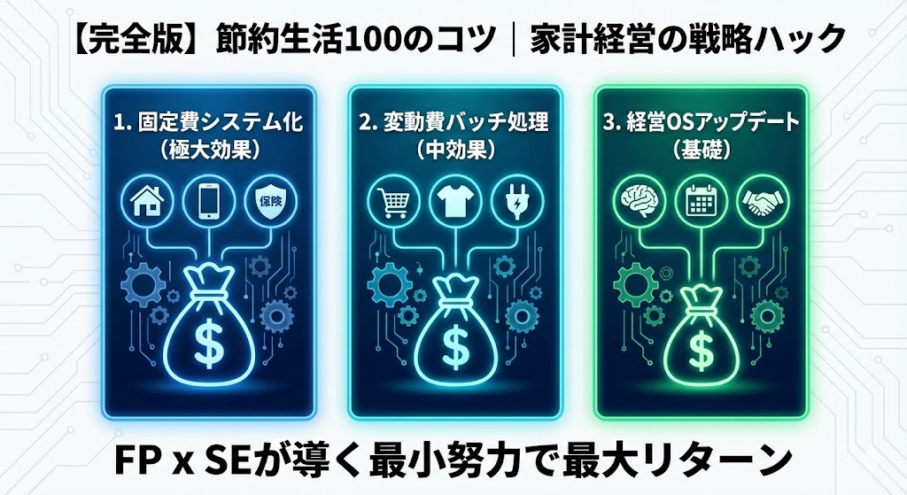 【完全版】家計を『経営』する100の戦略｜FPとSEが導き出した、最小努力で最大のリターンを得る節約ロジック