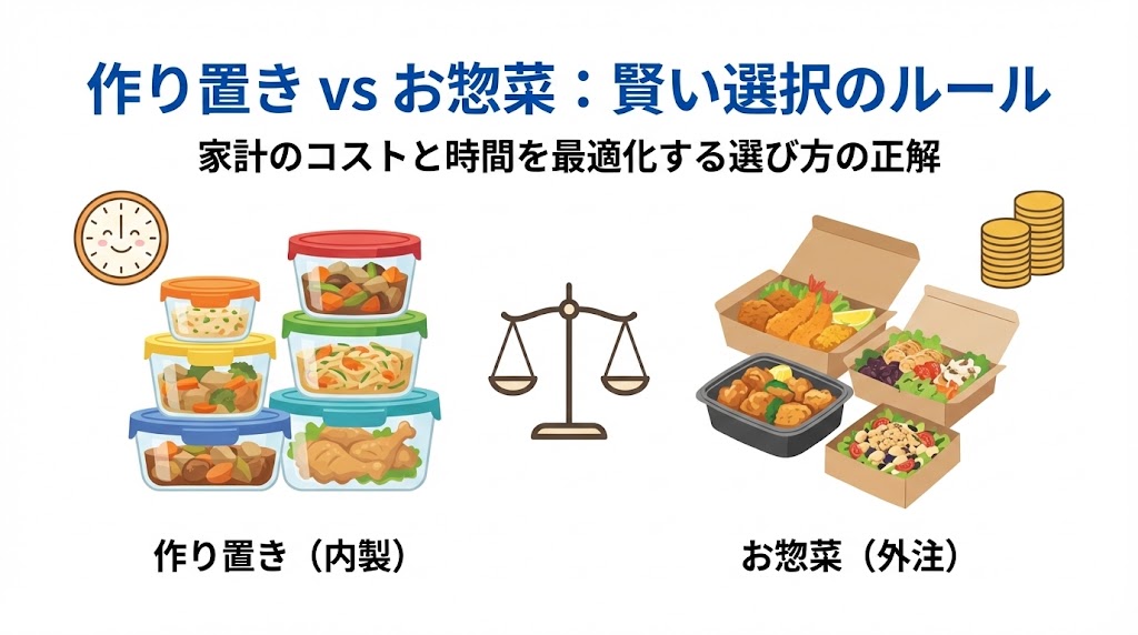 「作り置き」と「お惣菜」はどちらが賢い？家計のコストと時間を最適化する選び方の正解