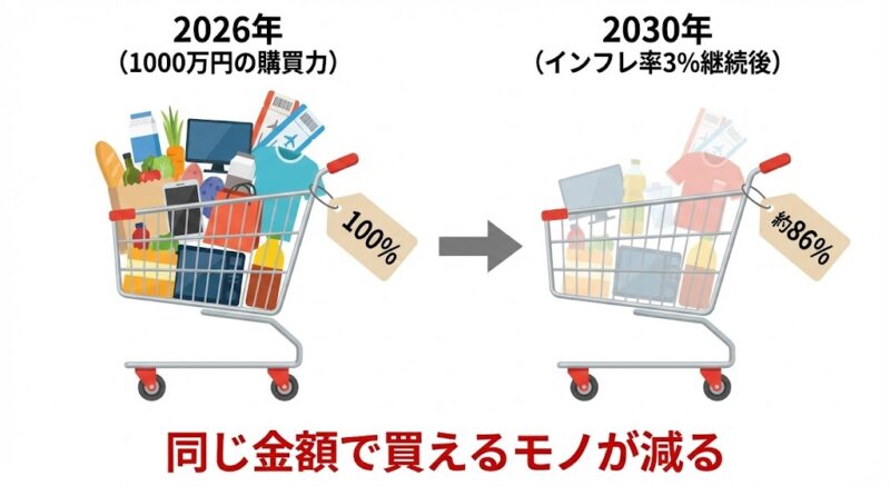 2030年に「1,000万円」で買えるものは、今の「800万円分」になる