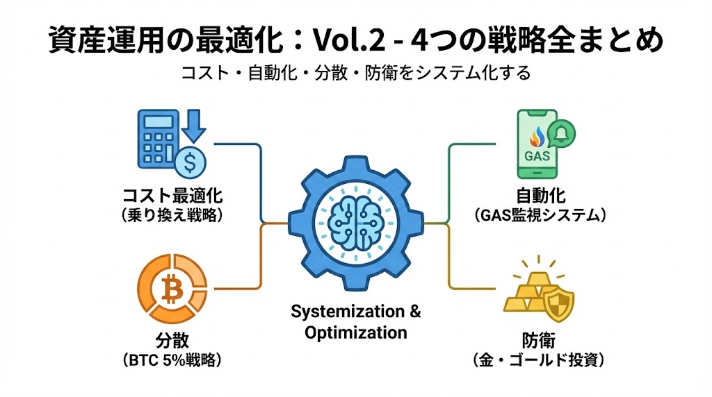 【資産運用を最適化する4つの戦略】コスト・自動化・分散投資の全まとめ