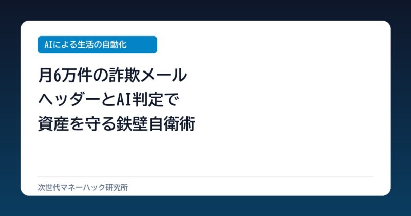 月6万件超の詐欺メールを完全遮断？ヘッダーとAIで見破る自衛術