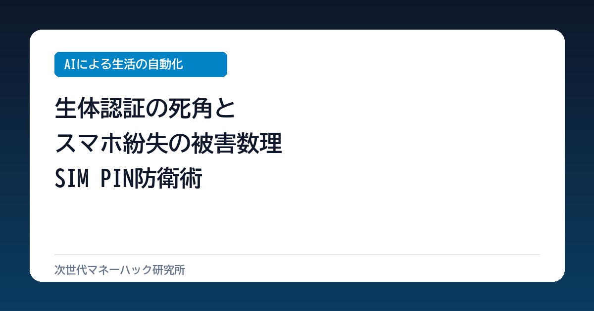 キャッシュレス派の盲点！スマホ紛失で最大100万失う前に施すSIM保護